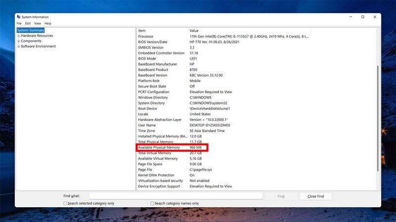 Available Physical Memory