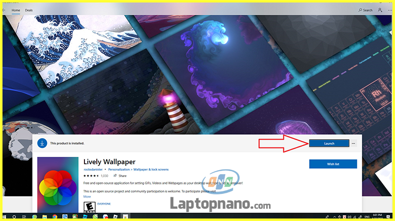 Bước 2: Hướng dẫn cài đặt Lively Wallpaper trên máy tính Windows 10
