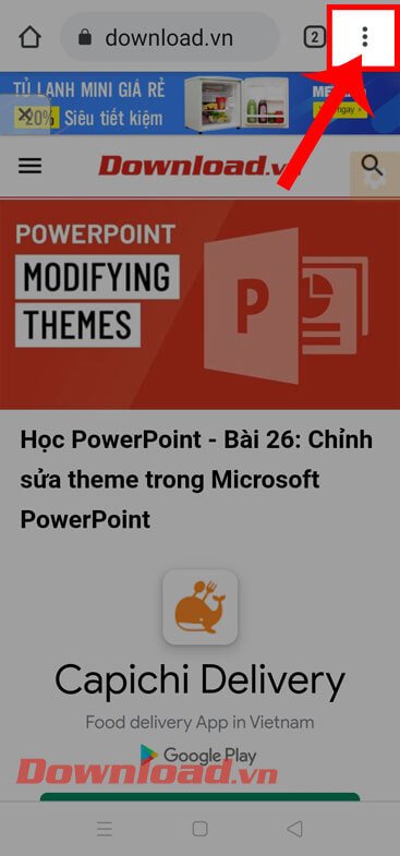 Mở ứng dụng Google Chrome trên điện thoại Android