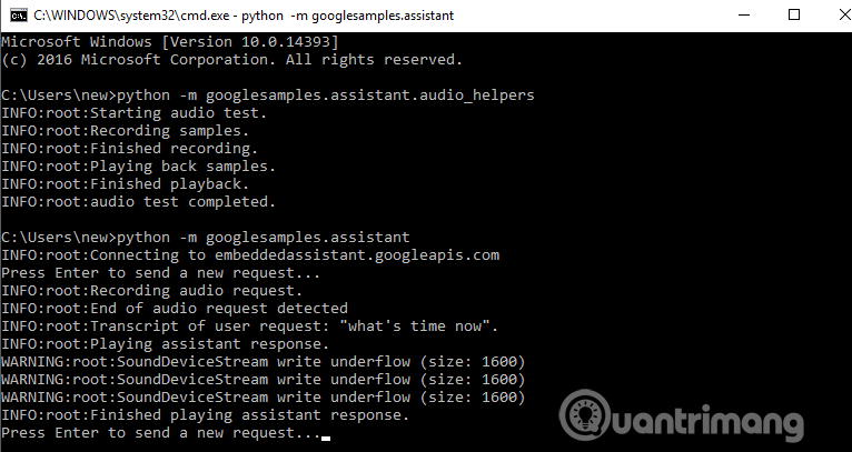 Kiểm tra thành công cài đặt Trợ lý Google trên máy tính
