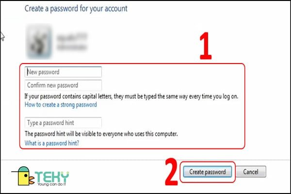 Cài Win 7 Cho Máy Tính - Điền thông tin tạo mật khẩu cho Windows 7