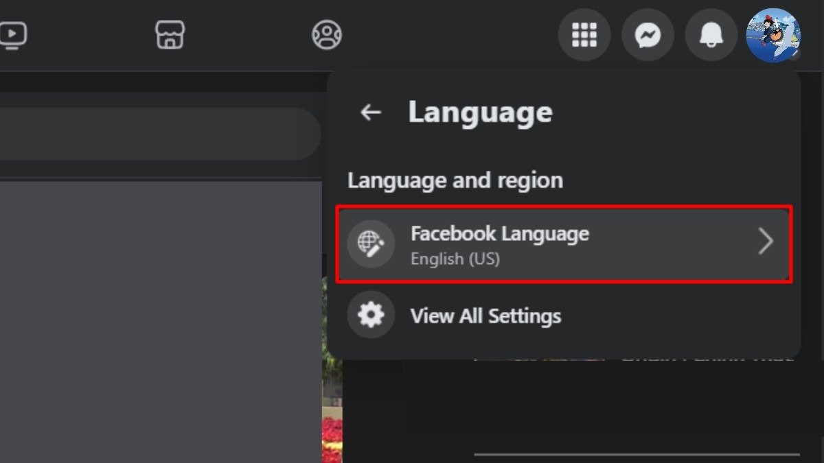 Cài đặt tiếng Việt cho Facebook trên máy tính - Chọn Facebook Language