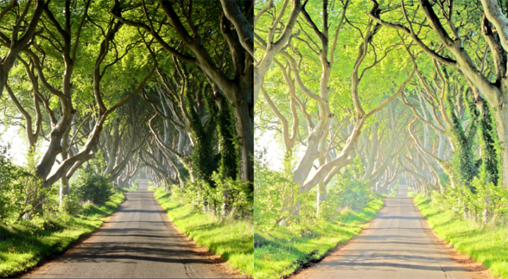 Màn hình hiển thị kết quả điều chỉnh trong ứng dụng