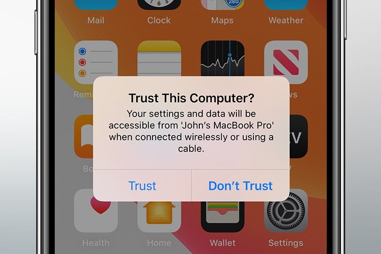 Cấp quyền Tin cậy khi kết nối iPhone 5