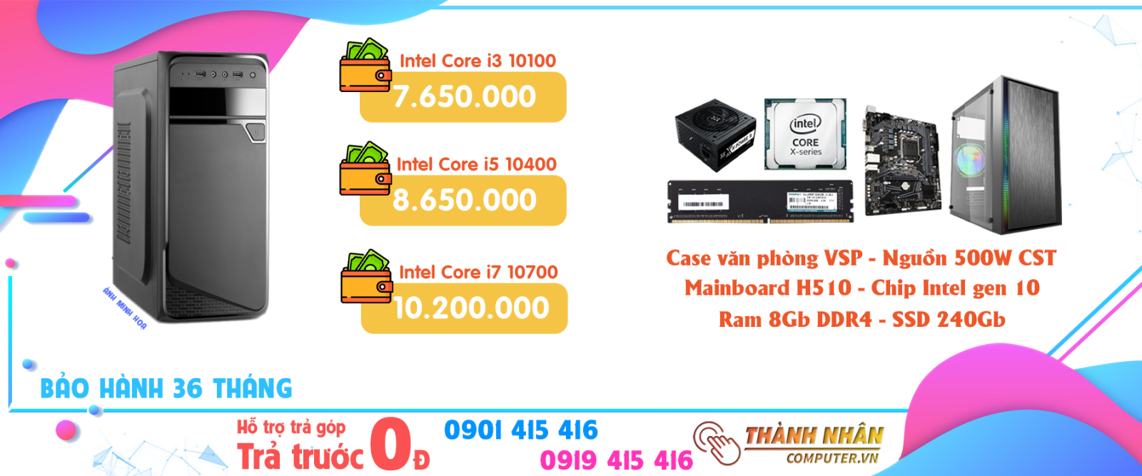 Mua máy tính giá rẻ TPHCM - Cấu hình máy tính Intel thế hệ 10