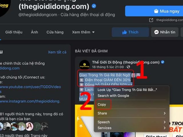 Cách sao chép từ trên máy tính MacBook bằng chuột phải
