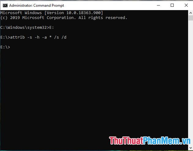 Máy tính nhận USB nhưng không hiển thị dữ liệu - Lệnh attrib để hiển thị file