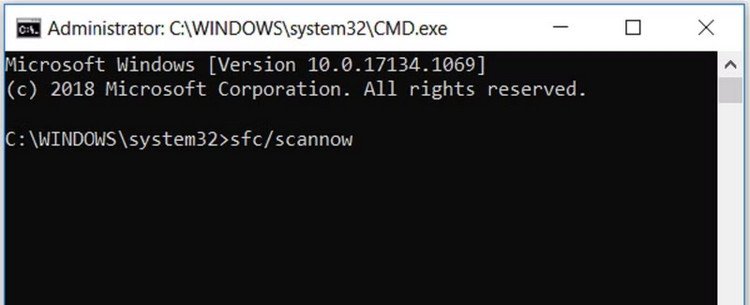 Chạy lệnh sfc scannow để sửa lỗi tệp hệ thống khi máy tính bị màn hình xanh