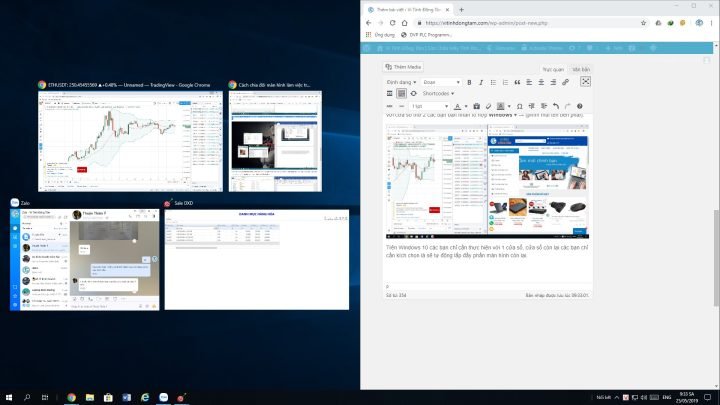 Chọn cửa sổ tự động gợi ý để lấp đầy phần màn hình trống