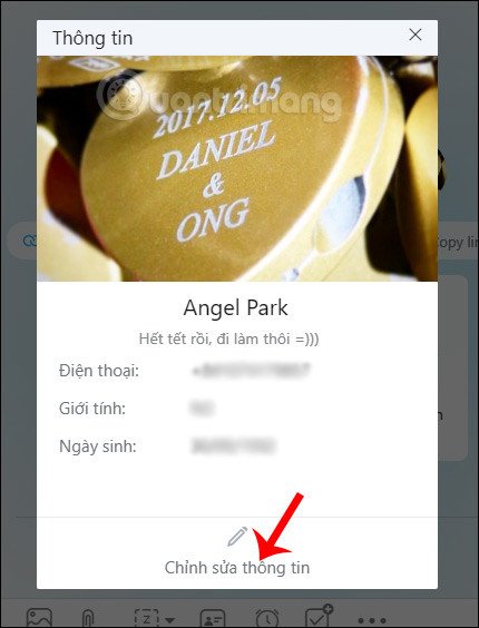 Chỉnh thông tin