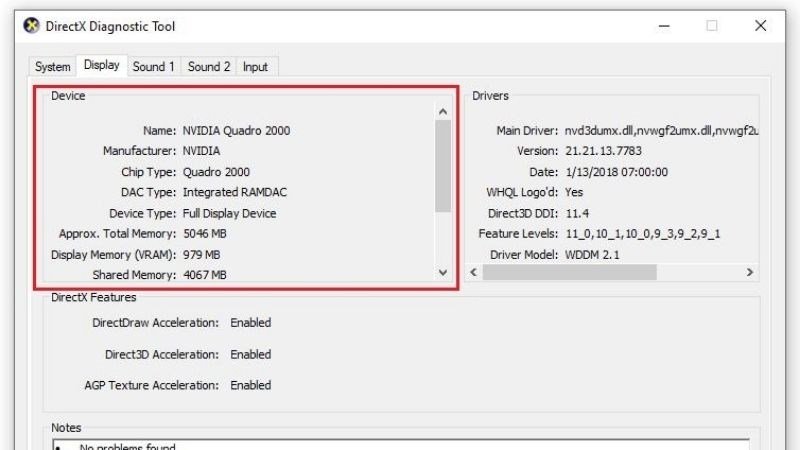 Chọn Display để xem thông tin CPU và Card đồ họa