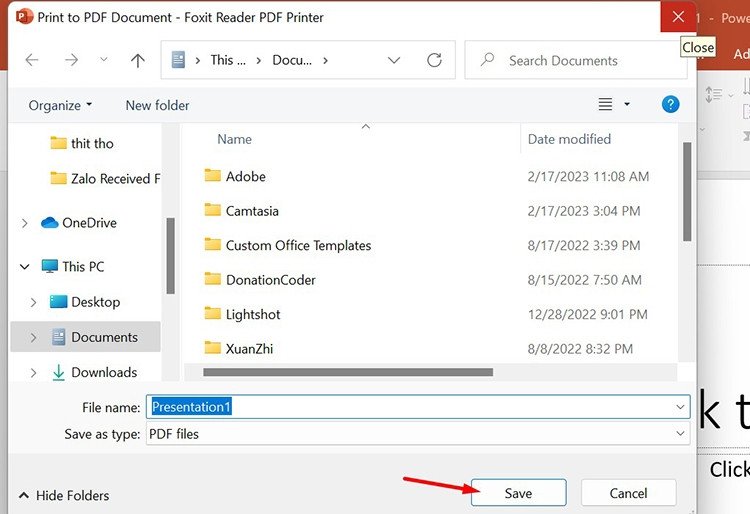 Chọn máy in Microsoft Print to PDF