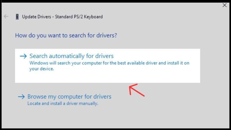 Chọn mũi tên đầu tiên để cập nhật bản Driver mới nhất