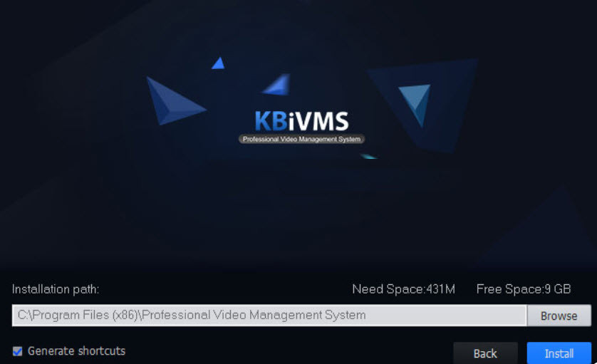 Chọn thư mục cài đặt phần mềm xem camera KBVision trên máy tính KBiVMS