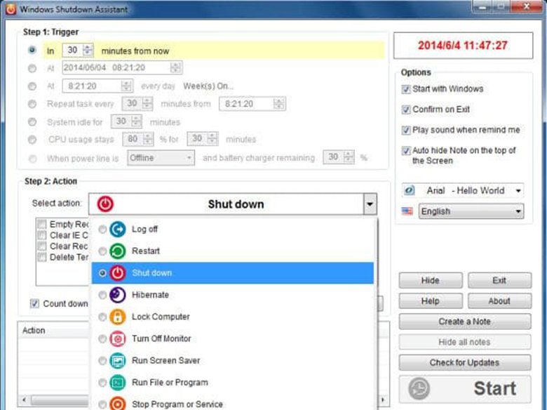 Sử dụng phần mềm chuyên dụng để hẹn giờ tắt máy tính Win 7