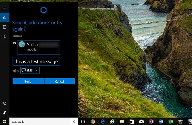 Gửi tin nhắn qua Cortana bằng cách nhập văn bản trên Windows 10