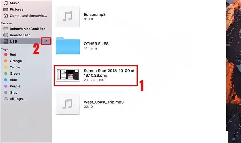 Dán hình ảnh từ MacBook vào USB