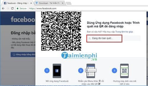 Quét mã QR Facebook bằng điện thoại