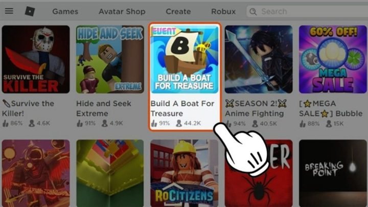 Cách chọn và vào chơi game trên nền tảng Roblox