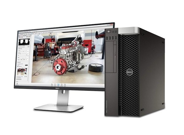 Mô tả một cấu hình máy tính để bàn hiện đại, mạnh mẽ với màn hình lớn