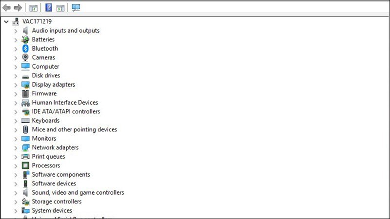 Giao diện Device Manager hiển thị các driver đã cài đặt trên máy tính