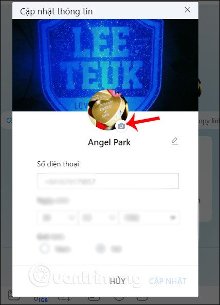 Đổi ảnh đại diện