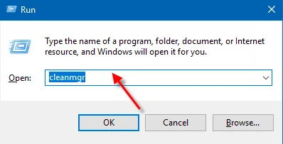 Mở Disk Cleanup để dọn thùng rác máy tính Win 10 bằng lệnh cleanmgr