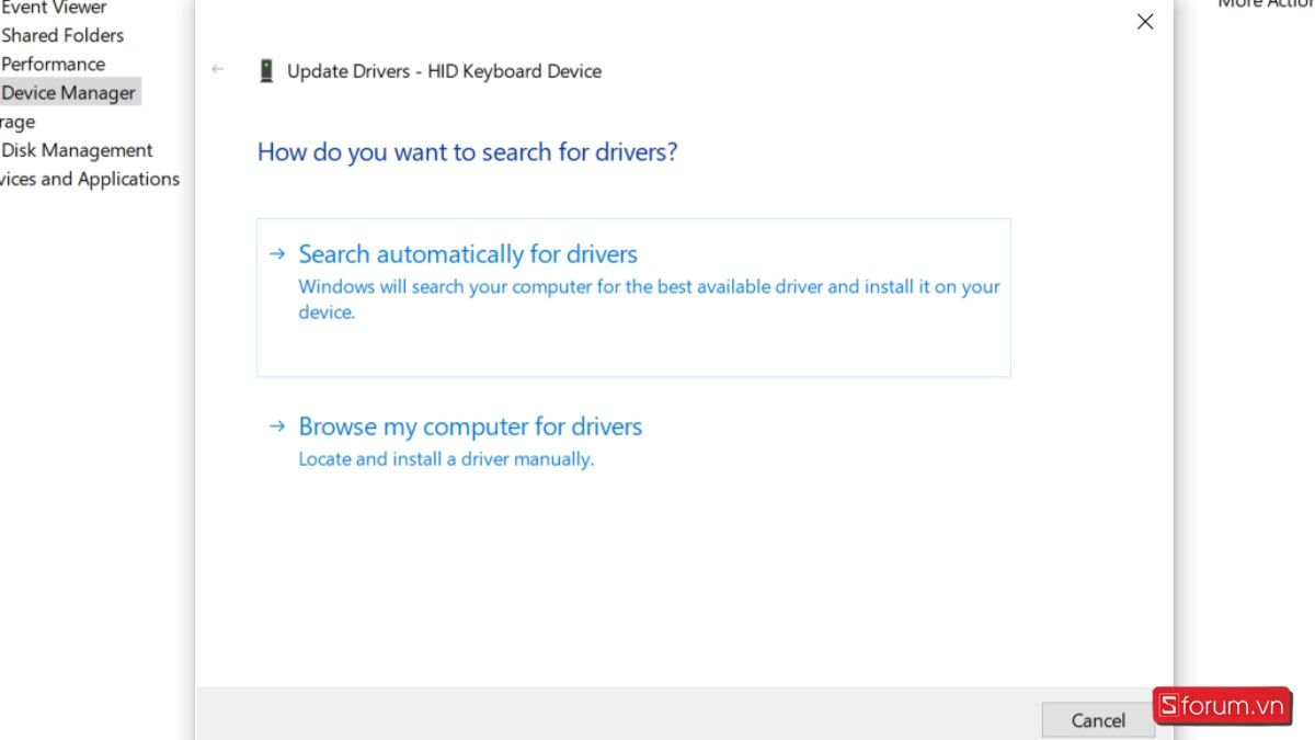 Cách cập nhật Driver bước 2