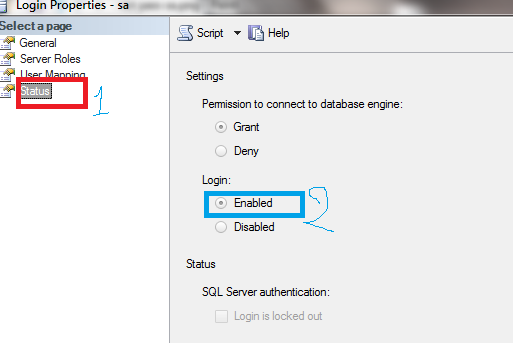 Kích hoạt tài khoản SA để kết nối phần mềm chấm công trên máy tính