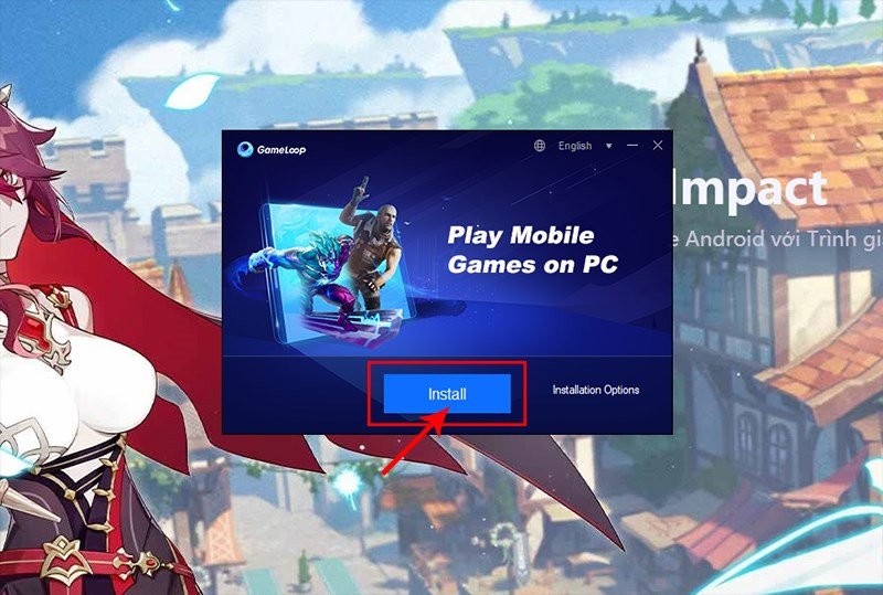 Giao diện cài đặt GameLoop để chơi Free Fire trên máy tính