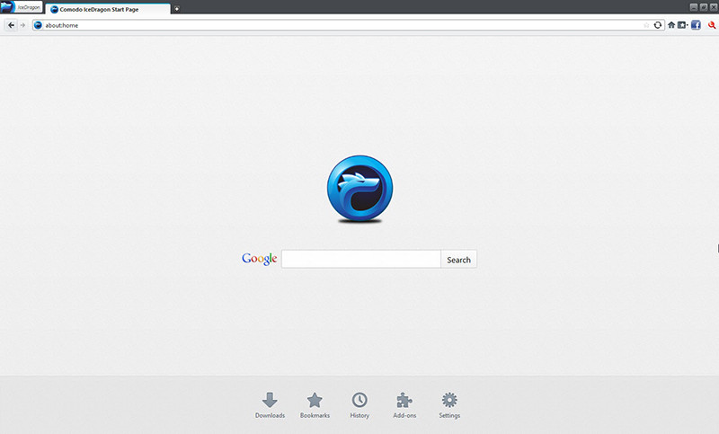 Giao diện trình duyệt Comodo IceDragon