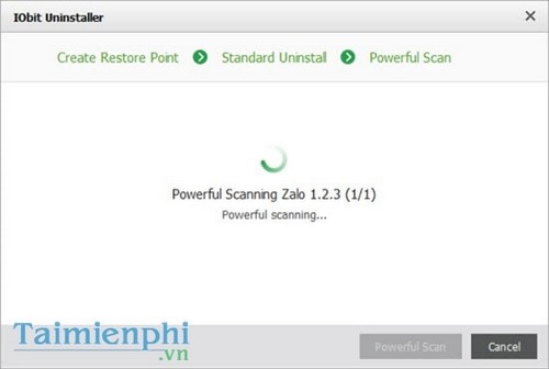 Quá trình quét sâu của IObit Uninstaller