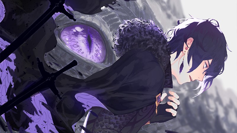 Hình ảnh Anime boy dưới tuyết rơi