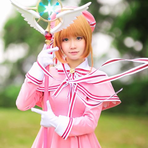 ảnh nền máy tính hoạt hình đẹp: Cosplay Sakura dễ thương