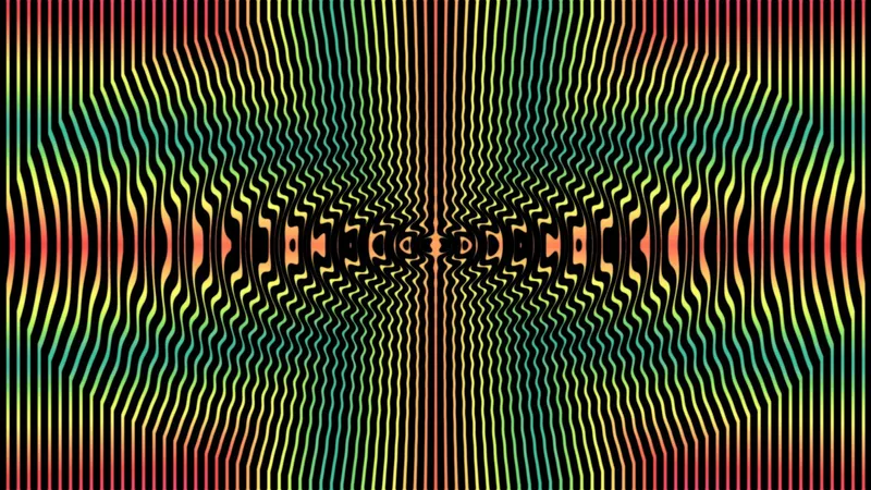 Thách thức trí não với hình nền ảo giác thị giác đầy cuốn hút, các hình khối và màu sắc tương phản mạnh mẽ.