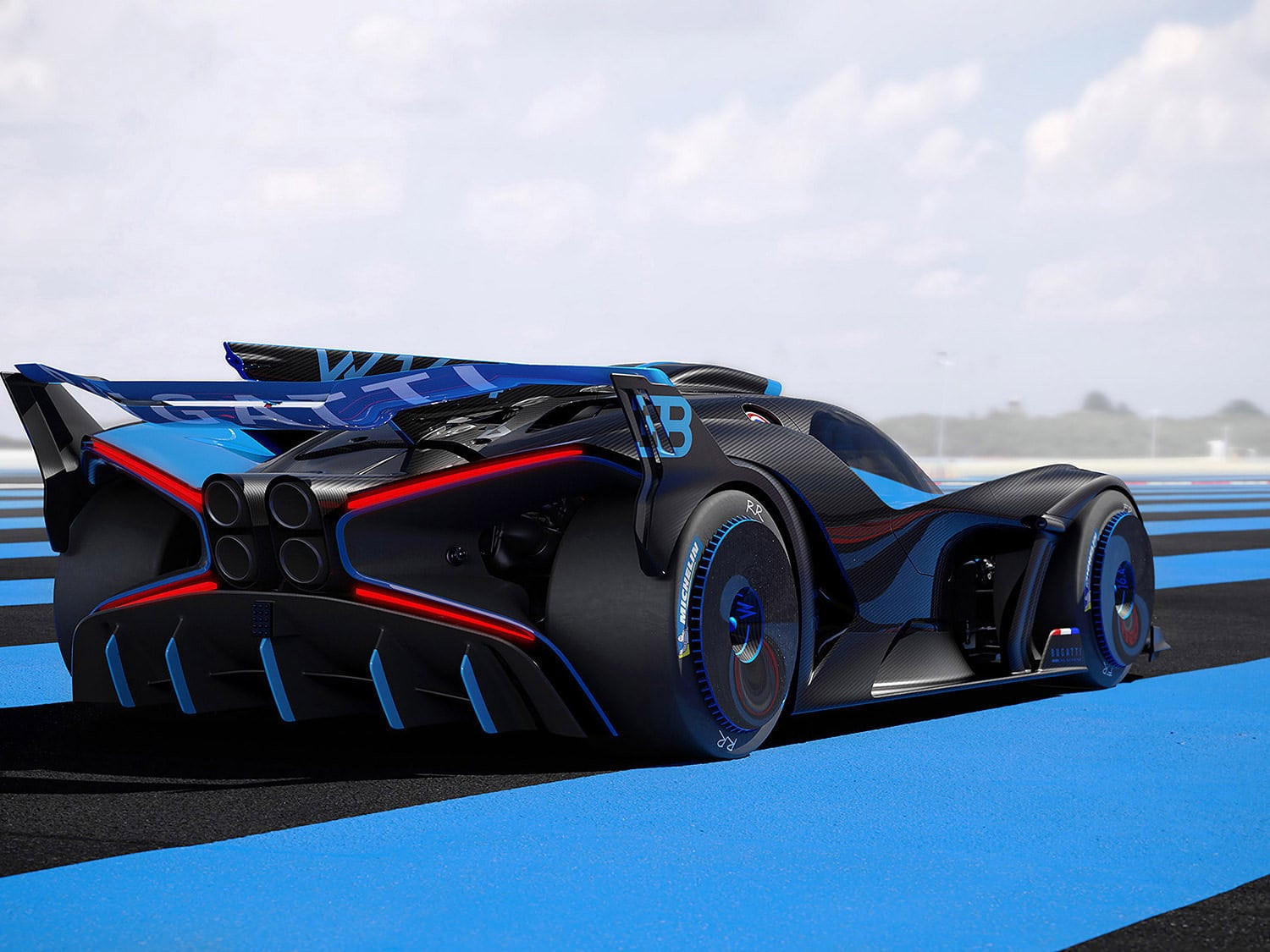 Hình nền Bugatti Bolide Concept 2020 4K phía sau
