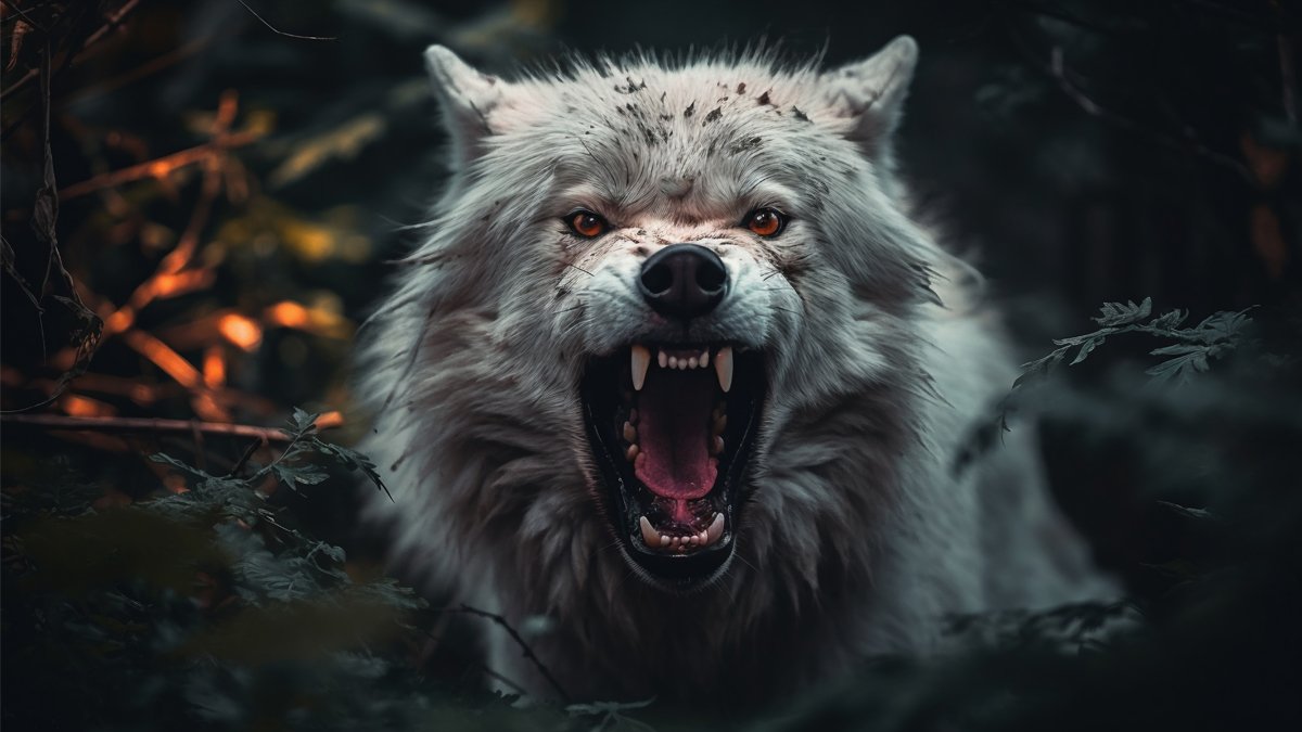 Hình nền máy tính chó sói huyền bí