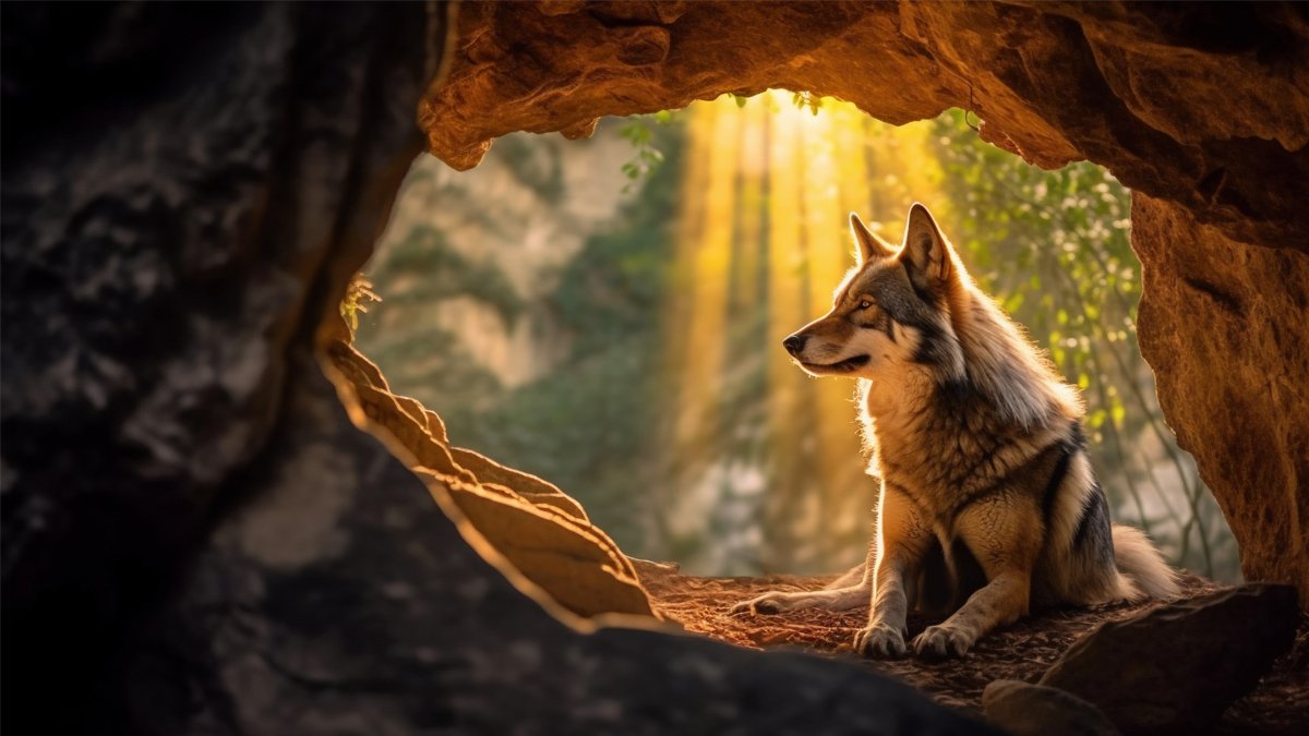 Hình nền máy tính chó sói cute màu hồng