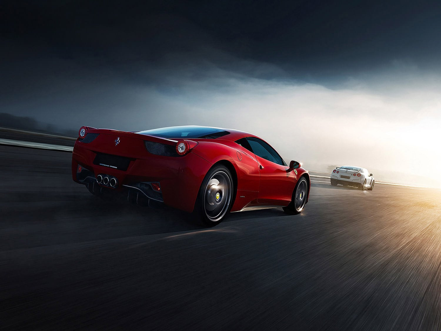 Hình nền Ferrari 458 4K trên đường phố