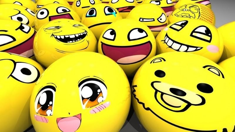Hình nền máy tính hài hước tổng hợp các biểu tượng cảm xúc độc đáo