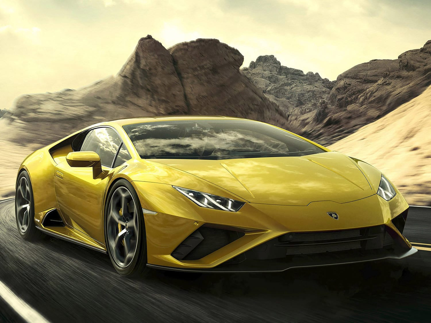 Hình nền Lamborghini Huracan EVO RWD 4K đuôi xe