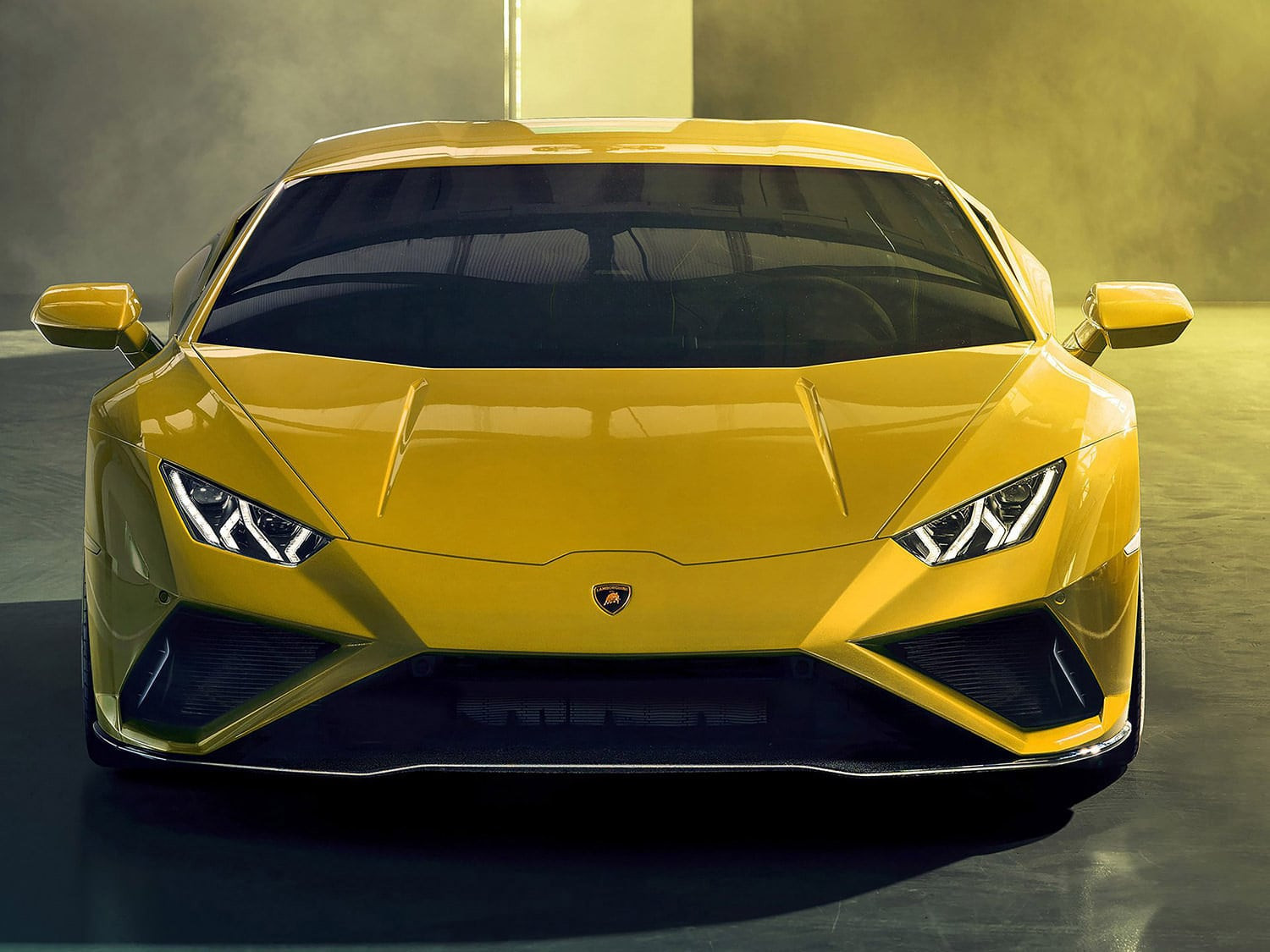 Hình nền Lamborghini Huracan EVO RWD 4K màu vàng