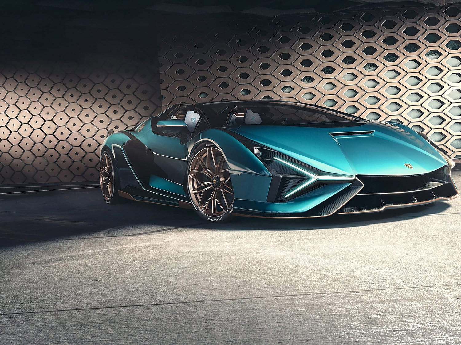 Hình nền Lamborghini Sian Roadster 2021 4K góc khác