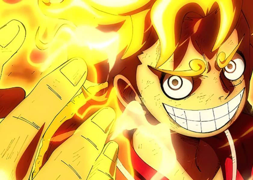Hình nền máy tính cực ngầu Luffy Gear 5 bùng nổ năng lượng