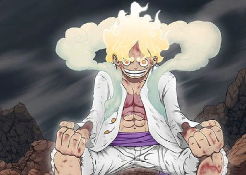 Hình nền máy tính cực ngầu Luffy Gear 5 với biểu cảm đáng yêu