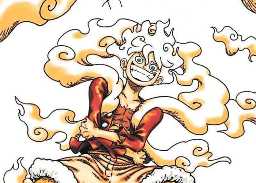 Hình nền máy tính cực ngầu Luffy Gear 5 Nika với quầng sáng