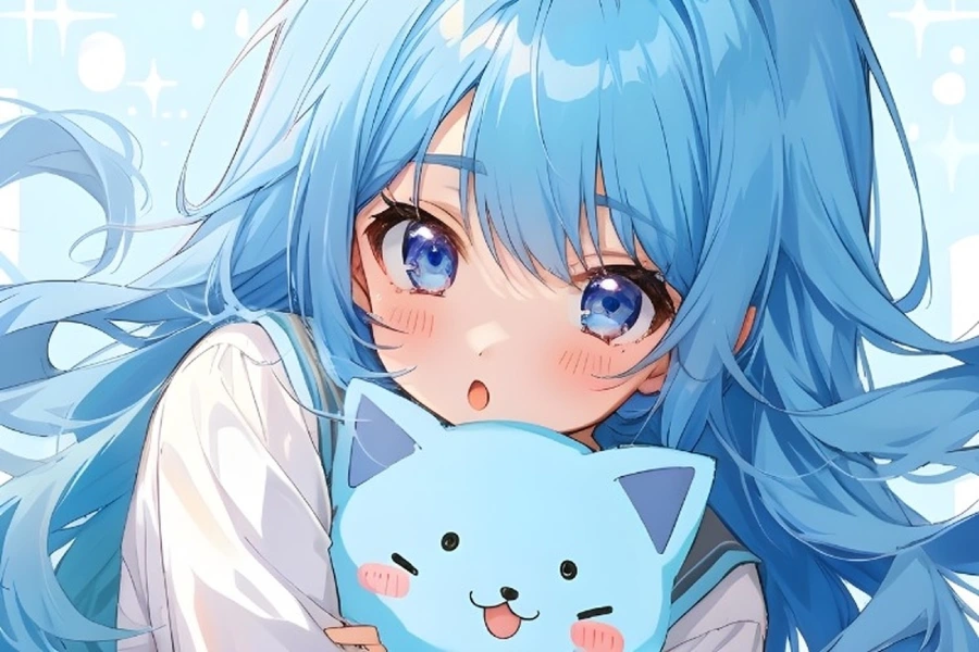 Hình nền máy tính anime cute, cô gái ngồi trên ghế gỗ đọc sách với khung cảnh lãng mạn