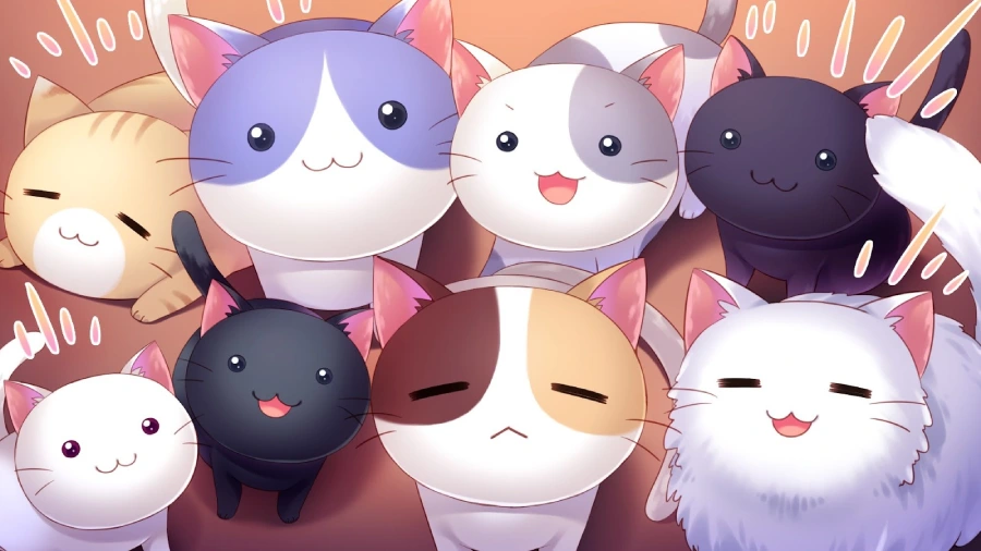 Hình nền máy tính anime cute, cô gái với mái tóc tím nhạt đang nhìn ra xa xăm