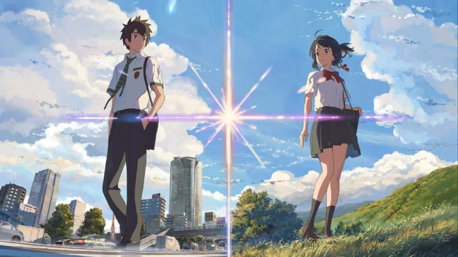 Hình nền máy tính anime 3D, nhân vật nữ với đôi cánh lấp lánh và trang phục ấn tượng