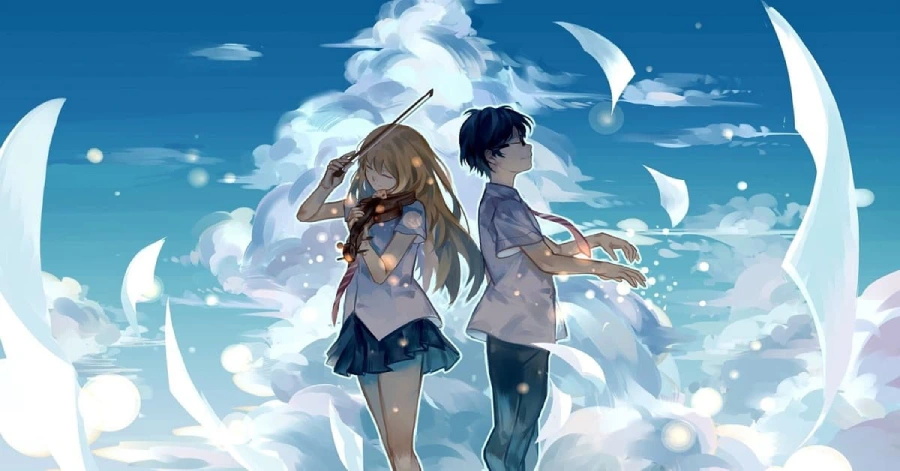 Hình nền máy tính anime 3D, nhân vật nữ với mái tóc dài và bộ váy dạ hội